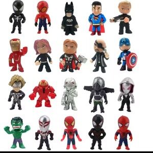 20 piece set Marvel Superhero Action Figures - Red, Blue, Black